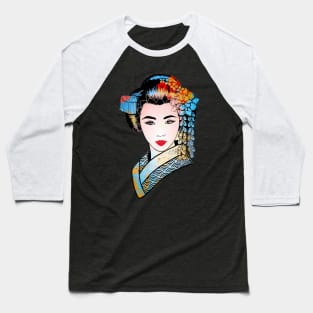 Japanese Geisha Chrysanthemum Kimono 107 Baseball T-Shirt